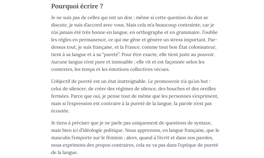 Extrait de la newsletter Substack